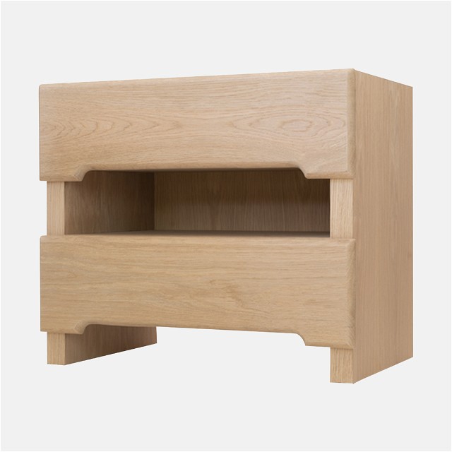 a close up of a wooden shelf on a white background