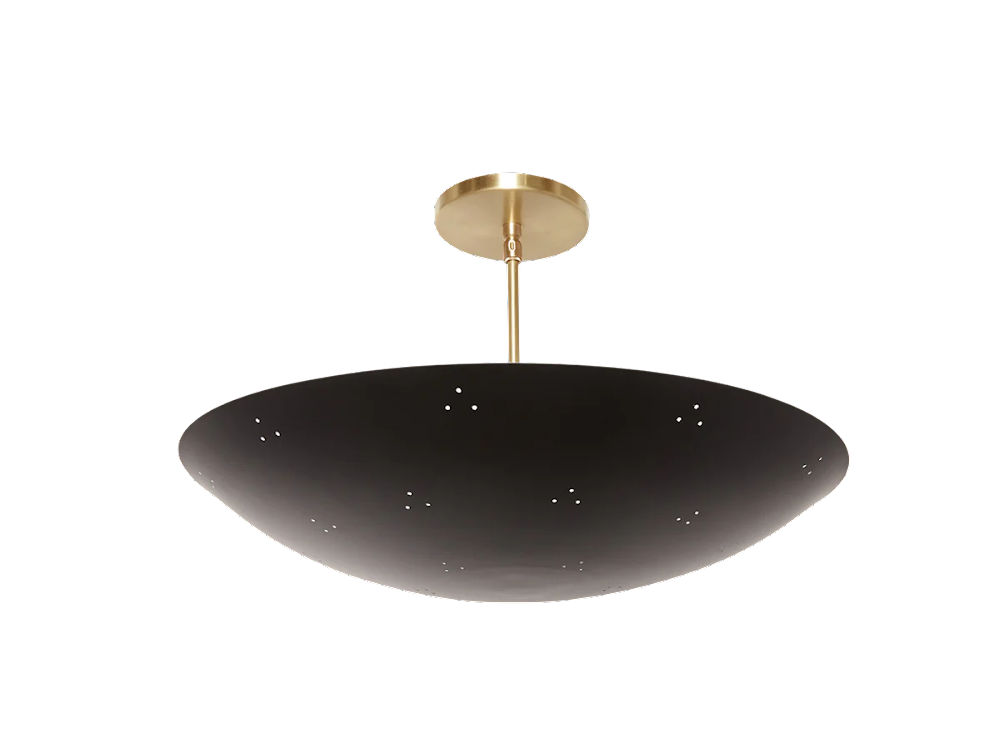 a black and gold ceiling light fixture