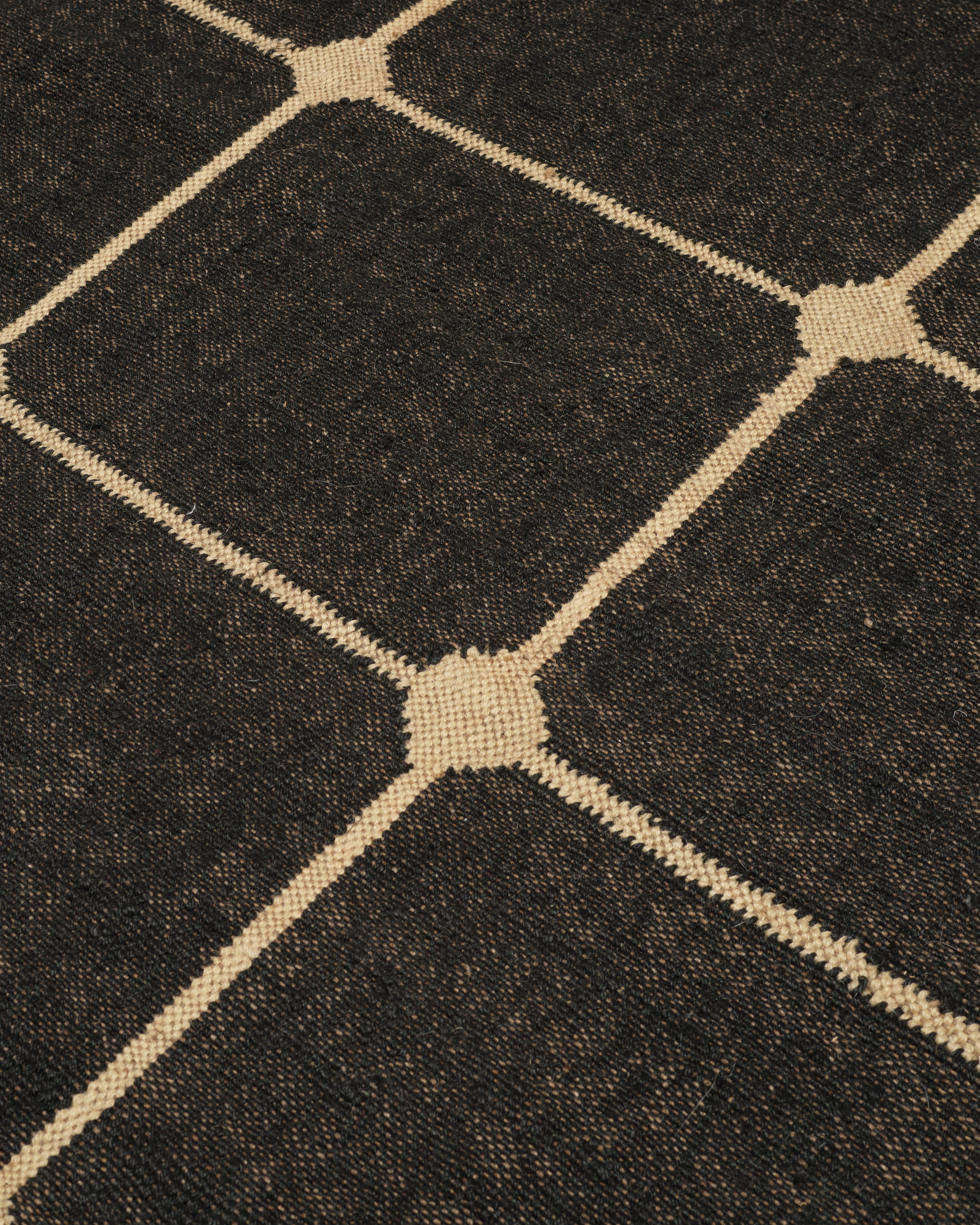 a close up of a rug with squares on it