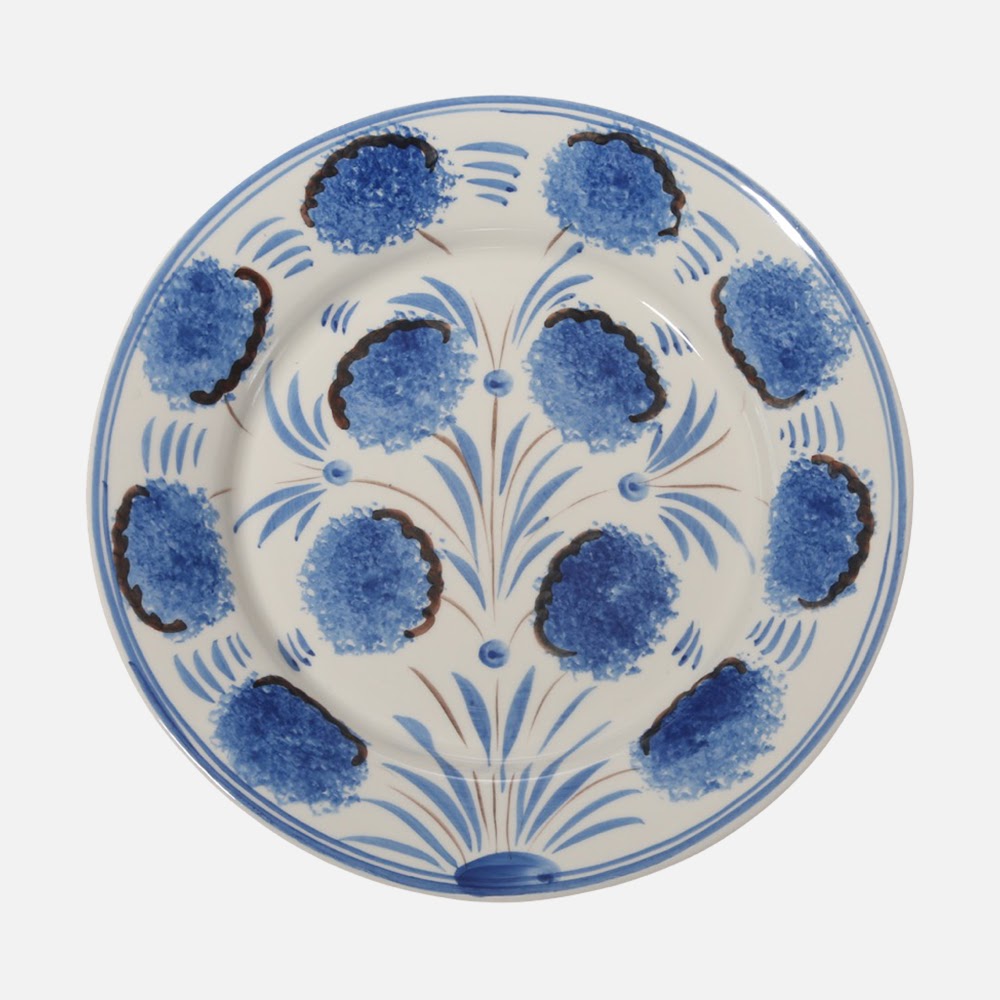 Blue Flower Dinner Plate by Carolina Irving & Daughters