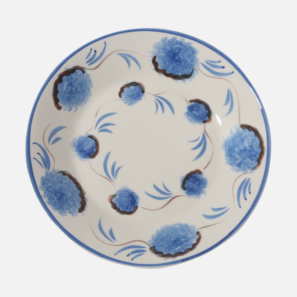 Blue Flower Dessert Plate by Carolina Irving & Daughters