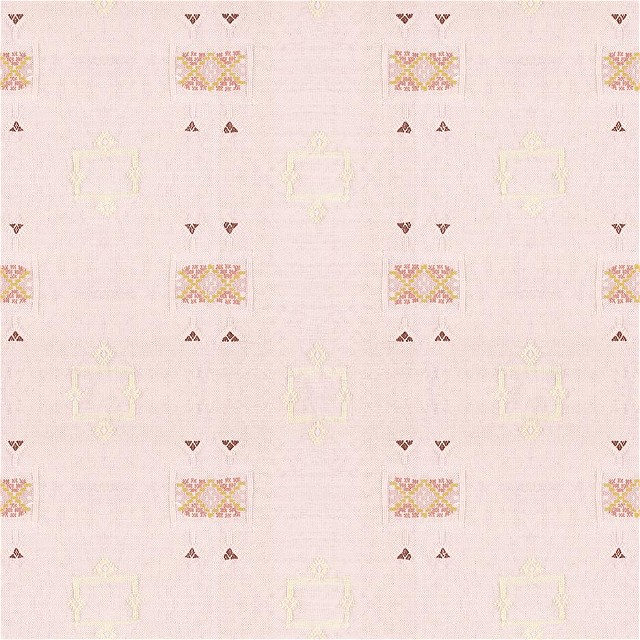 a pink and yellow pattern on a white background