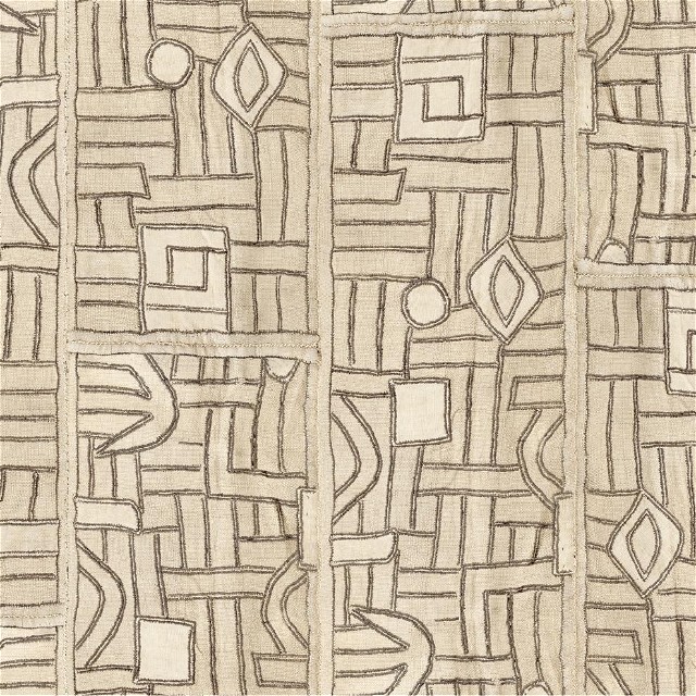 Ecru Maze Kuba Cloth Wallpaper