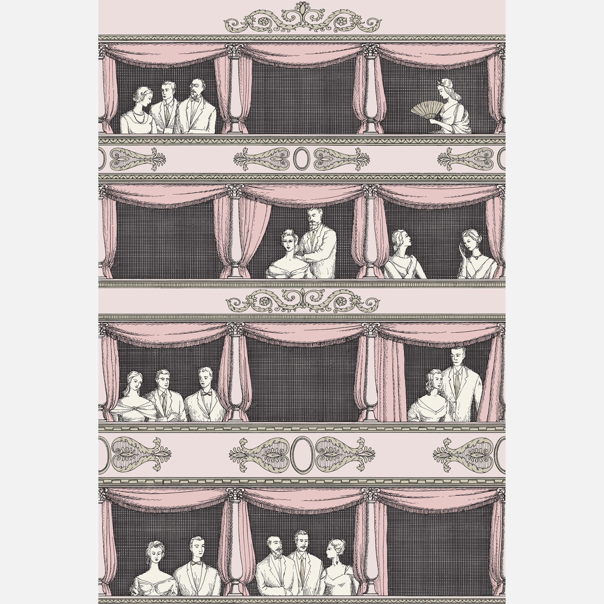 a drawing of people sitting on a stage